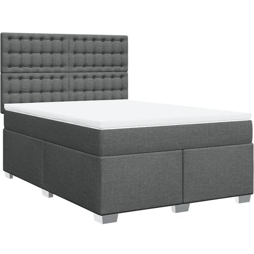 vidaXL Box spring posteljni z vzmetnico temno siv 140x190 cm blago, (21308574) Cene