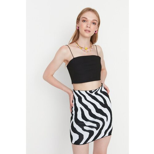 Trendyol Black Jacquard Knitwear Skirt Slike