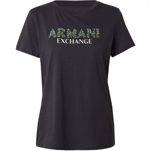 Armani_Exchange Majica plava / noćno plava / zelena / bijela