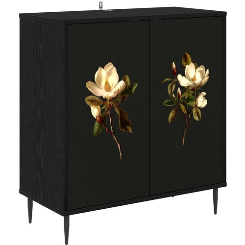  Kreveta BREMEN Crni hrast 69 x 33 x 76 cm Konstruirano drvo Slike