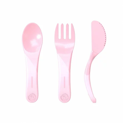 Twistshake Learn Cutlery pribor Pink 6 m+ 3 kos