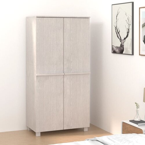 vidaXL garderobna omara bela 89x50x180 cm trdna borovina Cene