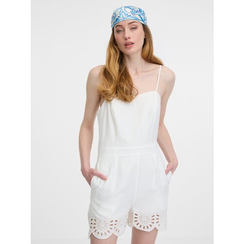 Orsay White women's short jumpsuit - Women's Cene