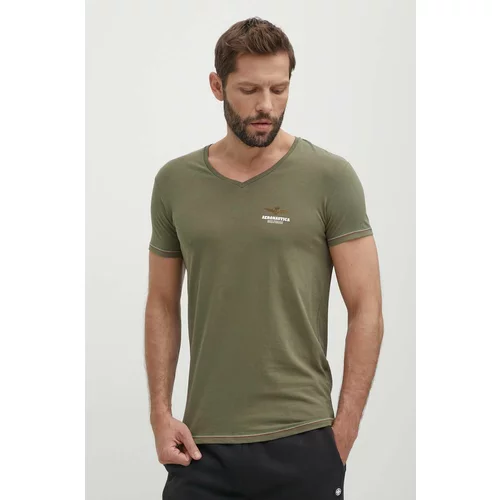 Aeronautica Militare Majica kratkih rukava za muškarce, boja: zelena, bez uzorka, AM1UTI004