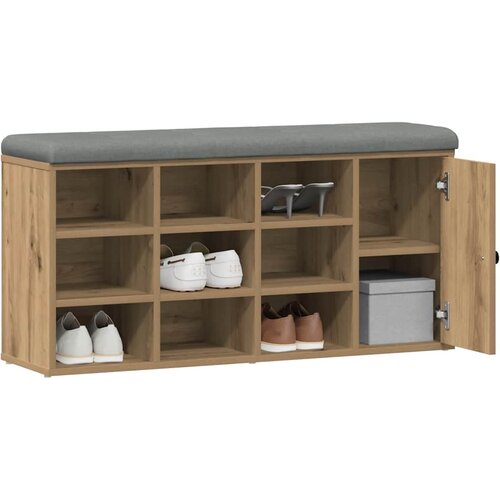  Klupa za cipele obrtnički hrast 102x32x50 cm izrađeno drvo Slike