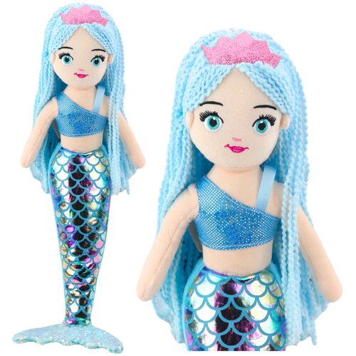  Plush Mermaid Cuddly Toy Holographic Tail Blue 48cm Cene
