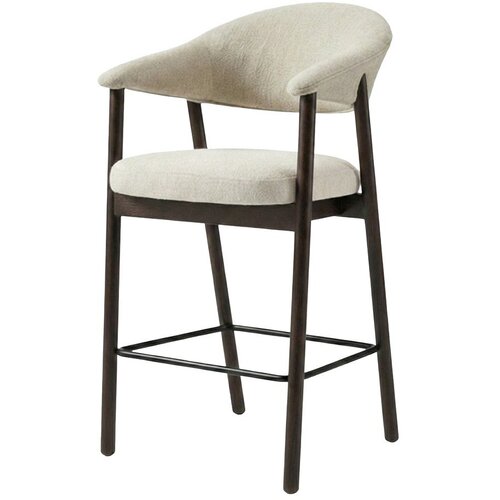 Unique Furniture Rjavo-kremno bel oblazinjen barski stol z nasloni za roke (vi&scaron;ina sedeža 67 cm) Elk &ndash; Cene