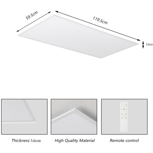  Brilagi - LED prigu&amp;scaron;iva stropna svetiljka SLIMFRAME LED/80W/230V 120x60 cm bela + daljinski upravljač Slike