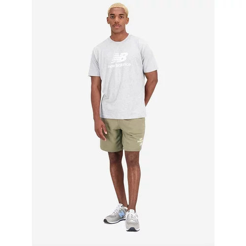 New Balance Kratka majica moški, siva barva