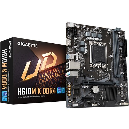 Gigabyte MB H610M K DDR4 G10, LGA1700, 2xDDR4, M.2, 2xSATA, 6xUSB, HDMI, mATX Slike