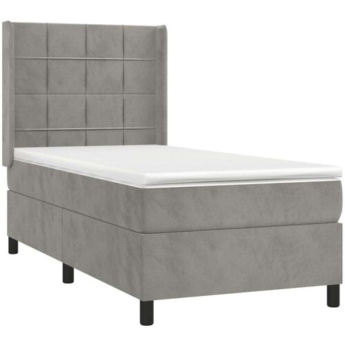 Box spring krevet s madracem svjetlosivi 80 x 200 cm bar&amp;scaron;unasti Slike
