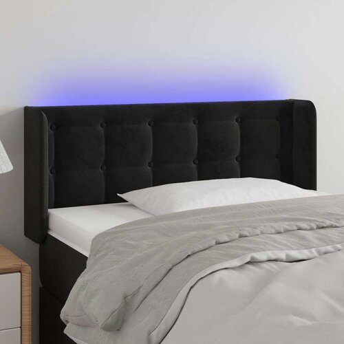  LED posteljno vzglavje črno 103x16x78/88 cm žamet, (20951850) Slike