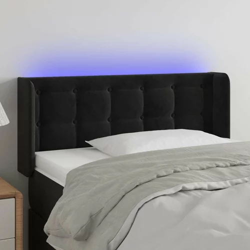  LED posteljno vzglavje črno 103x16x78/88 cm žamet, (20951850)