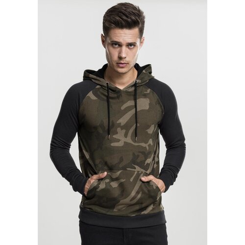 Urban Classics Camo Contrast Raglan Hoody olive camo/blk Slike