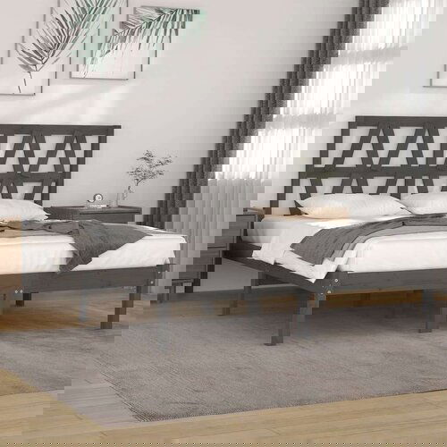  Za krevet od masivne borovine sivi 200 x 200 cm Slike