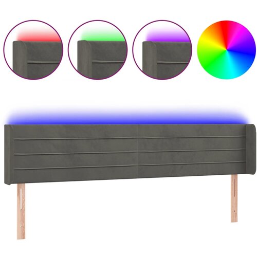 Maison Chic LED Posteljno vzglavje - Vzglavna omarica - Nočna omarica temno sivo 163x16x78/88 cm žamet, (21709769) Cene