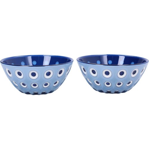 Guzzini Komplet 2 skled &amp;Oslash;12 cm LE MURRINE - svetlo modra / bela / modra Slike