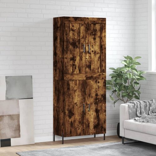 vidaXL Visoka komoda dimljeni hrast 69 5x34x180 cm konstruiranog drva Cene