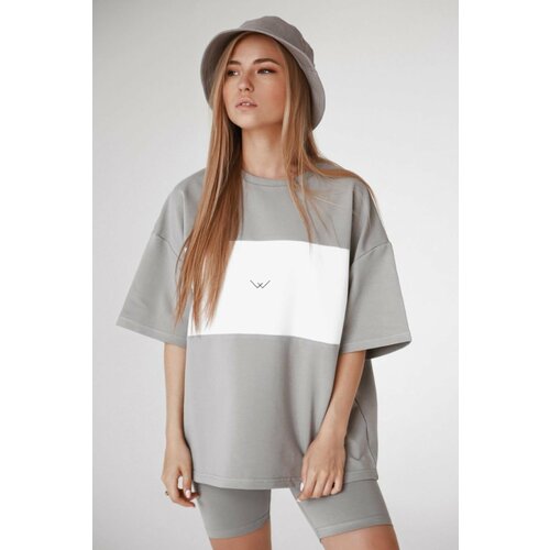 Madmext mad girls gray embroidered painted t-shirt Slike