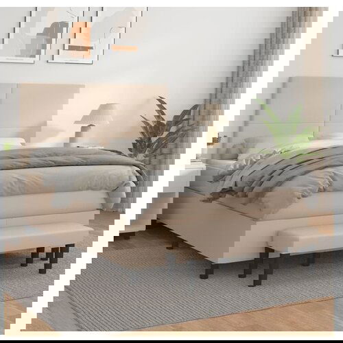 vidaXL Krevet s oprugama i madrac cappuccino 140x190cm od umjetne kože Cijene