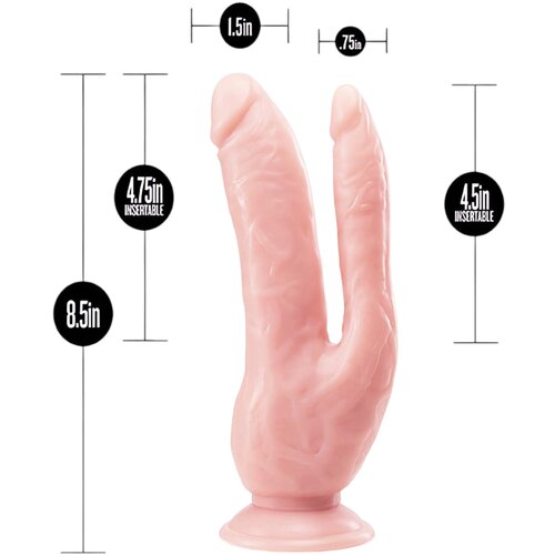 Dr Skin Dvojni dildo Dr. Skin, 22 cm, kožni Slike