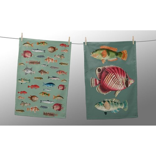 Really Nice Things Kuhinjska krpa 2 kom 47x65 cm Fish in the Ocean – Cijene
