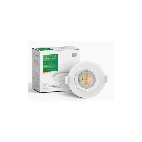 DOWNLIGHT LED 9W 800LM 3CCT 3000K-4000K-6500K bijeli Green Tech Cijene