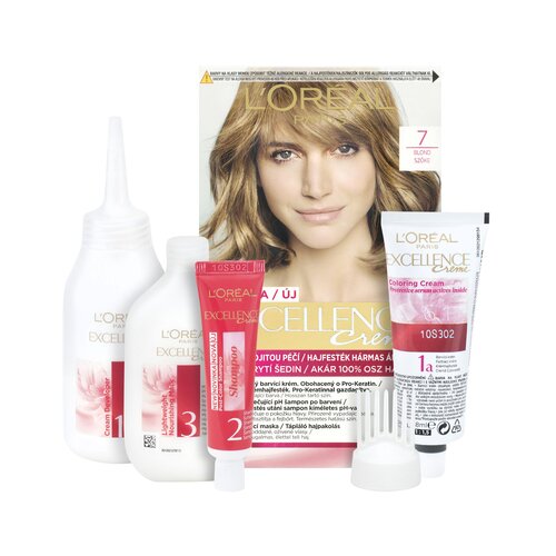 L&amp;acute;Or&amp;eacute;al Paris excellence creme triple protection barva za lase za vse vrste las 48 ml odtenek 7 natural blonde Slike