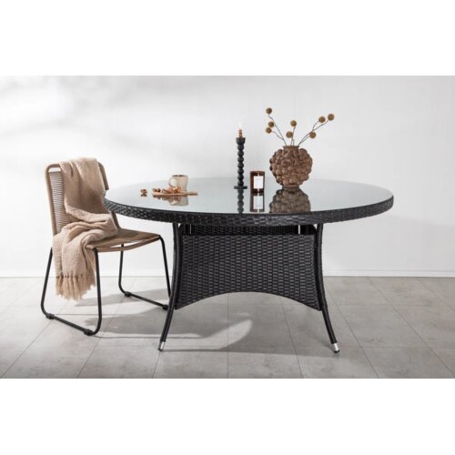 Venture Home Volta okrugli vrtni blagovaonski stol ⌀150 cm, crni Cene