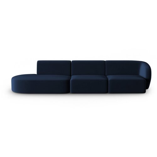 Milo Casa Modra žametna sedežna garnitura desni kot 311 cm Paolo &amp;ndash; Slike