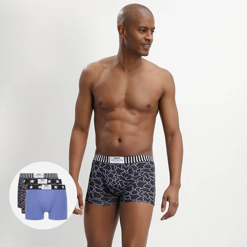 DIM VIBES BOXER 3x - Men&amp;#039;s fashion boxers 3 pcs - black - blue - orange Slike