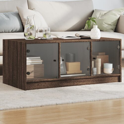  Stolić za kavu sa staklenim vratima boja hrasta 102x50x42 cm Cijene