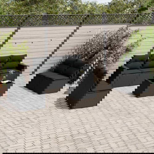 vidaXL 8-dijelni set vrtnih sofa od poliratana s jastucima crni Cijene