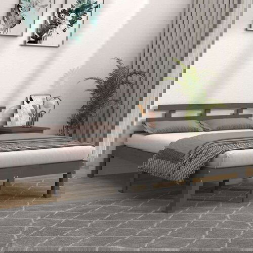  Posteljni okvir siv iz trdnega lesa 150x200 cm 5FT, (20646931) Cene