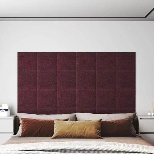 vidaXL Zidne ploče od tkanine 12 kom ljubičaste 30 x 30 cm 1 08 m²