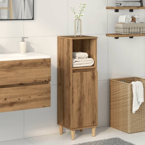 vidaXL Kopalniška omarica artisan hrast 30x30x100 cm inženirski les Cene
