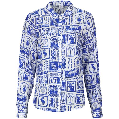 Pieces PCSAYLOR LS SHIRT WVN Plava Cijene