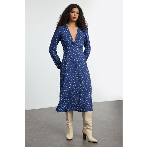 Trendyol Blue A-Line Midi Woven Dress Cene