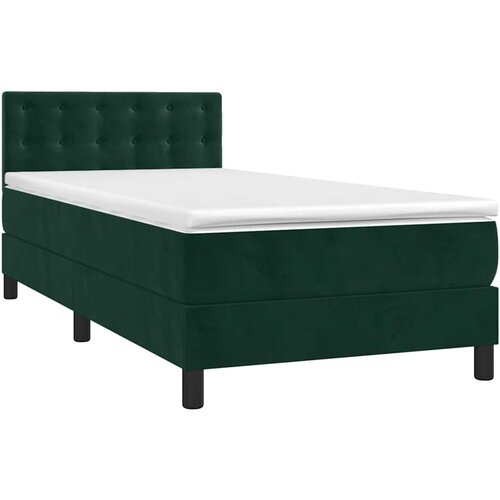 Box spring krevet s madracem tamnozeleni 90x200 cm bar&amp;scaron;unasti Slike