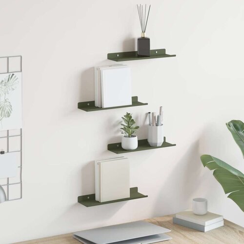  Polica na zidu Zidne 4 pcs Maslinasto zelena 30 x 9 x 2 5 cm - Maslinovo zelena 30 x 9 cm 4 Cene