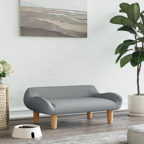 VidaXL Krevet za pse svjetlosivi 70x40x24 cm od tkanine Slike