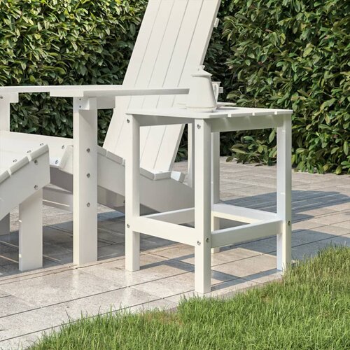 The Living Store Vrtna miza Adirondack bela 38x38x46 cm HDPE - Vrtna Miza, (21469902) Slike