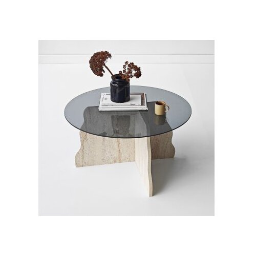Hanah home sto za dnevnu sobu butterfly travertine fume Cene