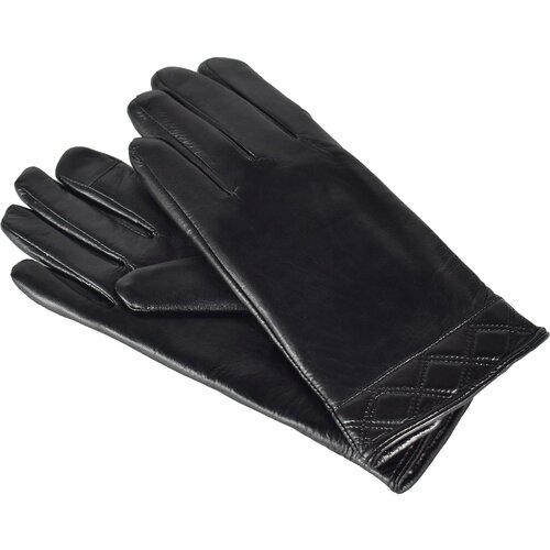 Semiline Ženske kožne antibakterijske rukavice P8209 crne siva Cene