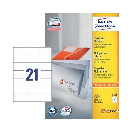 Avery Zweckform Univerzalne etikete 70 x 42,3 mm - 100/1 Cene