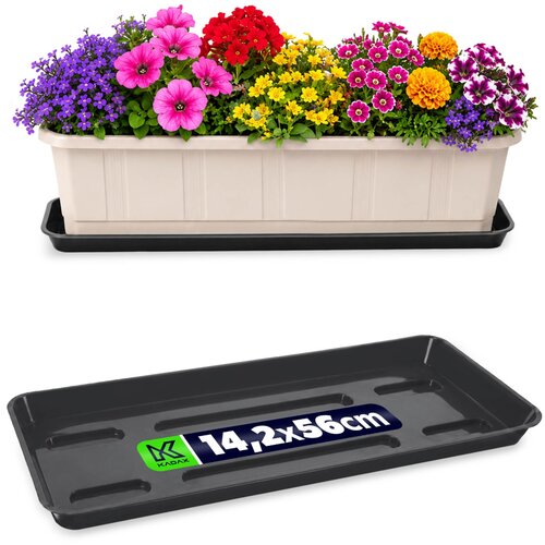 KADAX Stojalo za cvetlične lončke 60 cm, balkonsko korito, plastični pladenj, (5000346112) Slike