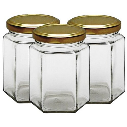 Vetro staklenka hexagonal 390 ml + poklopac 3/1 Slike