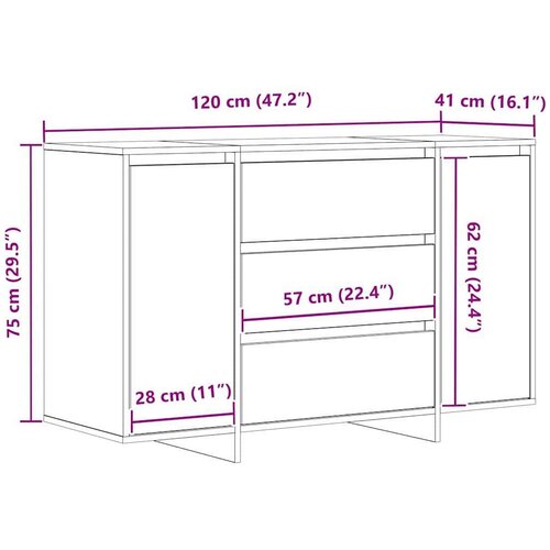 vidaXL Kreveta Sivi hrast sonoma 120 x 41 x 75 cm Konstruirano drvo Cijene