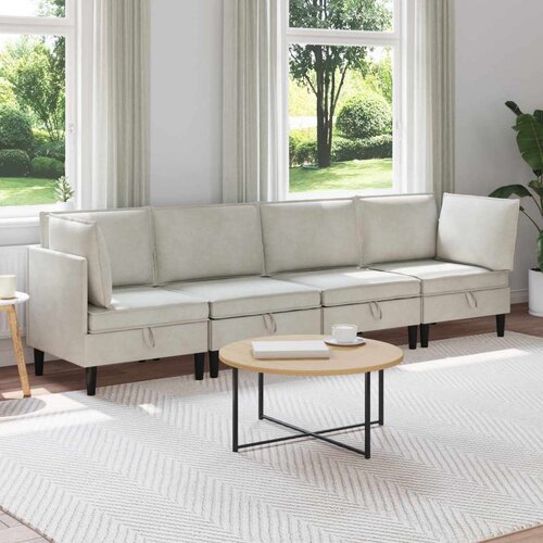  Komplet pohi&scaron;tva za dnevno sobo z blazino 4 pcs Krem Žamet, (5000272726) Cene