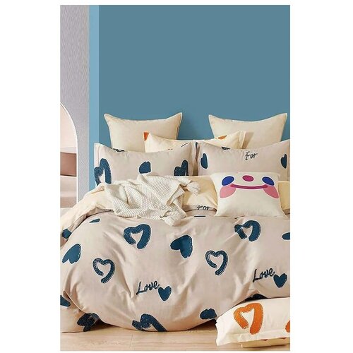 Mila Home Bež 3-delna enojna podaljšana posteljnina iz renforce bombaža z rjuho 160x220 cm Amore – Cene